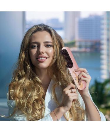Buy Portable Hair Straightener Brush - Long-Term Styling & Smoothing Comb for Women & Girls - Pink - Buy Online on GoSupps.com