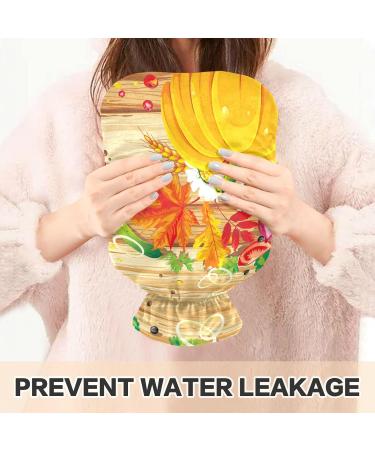 Naanle Thanksgiving Maple Leaves Heat Bottle - 1L Hot Water Bottle for Bed & Hand/Foot Pain Relief | Heat & Cold Therapy - Buy Online on GoSupps.com