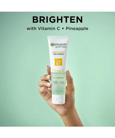 Garnier SkinActive Green Labs Pinea-C Brightening Gel Wash - Vitamin C & Pineapple Cleanser for Dull Skin 2 Count - Buy Online on GoSupps.com