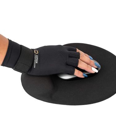 Copper Infused Fingerless Arthritis Compression Gloves for Hand Pain Relief - Adjustable Fit for Men and Women - Reduce Pain, Improve Blood Flow, Aid Recovery - Small/Medium (1 Pair) - Buy Online on GoSupps.com