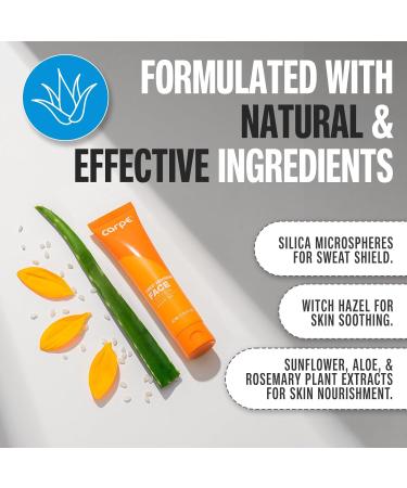 Carpe No-Sweat Face (Pack of 3) - Helps Keep Your Face Forehead and Scalp Dry - Sweat Absorbing Gelled Lotion - Plus Oily Face Control - With Silica Microspheres and Jojoba Esters 1.35 Fl Oz (Pack of 3) - Buy Online on GoSupps.com