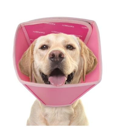 Collar for pets comfortable protective collar Dog adjustable Velcro fastener adjustable dog collar protective collar tapes Kegel neck straps special protection after op wounds dog (pink XL) XL pink