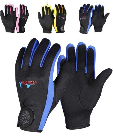 Diving Gloves Set - Neoprene Gloves for Snorkeling, Kayaking, Surfing - 3 Colors (Black, Blue) - 1 Pair - Buy Online on GoSupps.com