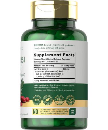 Carlyle Uva Ursi Capsules 1440mg - Herbal Leaf Extract Non-GMO Gluten Free - 150 Count for Optimal Health - Buy Online on GoSupps.com