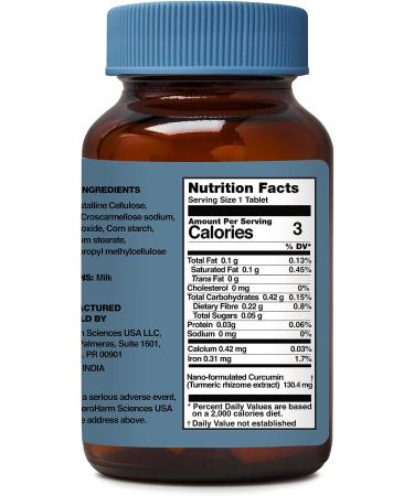 ZEROHARM Holistic Curcumin Supplement 600mg - 120 Veg Tablets | 95% Curcuminoids for Skin Joint Support & Immune Boost | High Absorption Formula - Buy Online on GoSupps.com