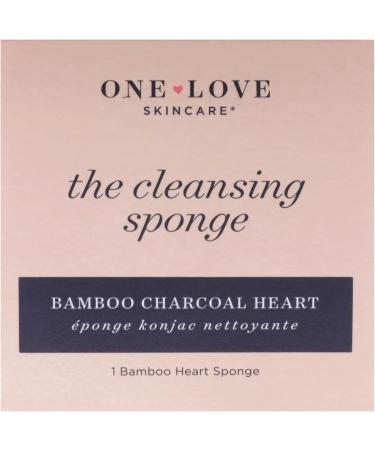 One Love Organics The Cleansing Sponge Bamboo Charcoal Heart Sponge Women 1 Pc - Buy Online on GoSupps.com
