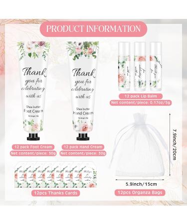 Bridal Shower Wedding Gifts: Lip Balm Hand Cream & Thank You Cards - 12 Sets for Bridesmaids & Bachelorette Parties - Buy Online on GoSupps.com