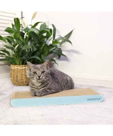 AMZNOVA Cat Scratcher Pad | Durable Cardboard with Catnip | 7 Colors & 2 Sizes - Baby Blue - Buy Online on GoSupps.com