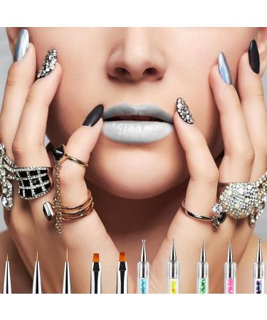 LANDOT 5Pcs Double Ended Nail Art Brushes Set - Dotting Pen Liner & Point Drill Painting Tools for DIY Designs - Buy Online on GoSupps.com