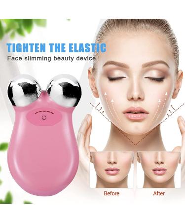 2023 New Microcurrent Face Roller - Lift and Tighten Skin | USB Mini Facial Rejuvenation Device in Pink - Buy Online on GoSupps.com