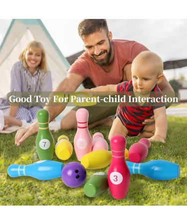 YECEN Wooden Color Digital Bowling Toy | Indoor/Outdoor Sports Game for Kids & Adults | Gifts for Boys & Girls (3+ Years) - Buy Online on GoSupps.com