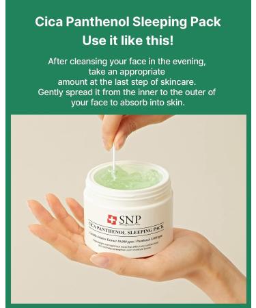SNP CICA Panthenol Overnight Sleeping Gel Mask | Soothing & Hydrating Korean Skin Care | Moisturizing Facial Mask with Pennywort & Hyaluronic Acid | 3.38 Fl Oz - Buy Online on GoSupps.com