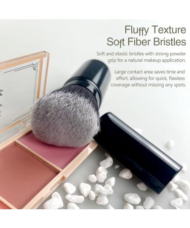 Retractable Kabuki Makeup Brush - Angled Travel Powder Blush Brush with Cover for Makeup Applications | International Shipping Available - Buy Online on GoSupps.com