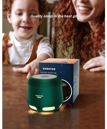 White Noise Sound Machine with Night Light & Speaker - 24 Soothing Sounds for Nursery, Office, Home - Green - Buy Online on GoSupps.com