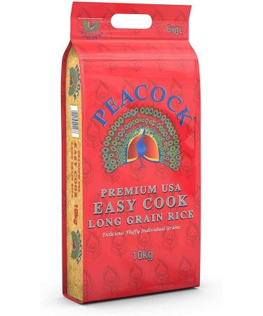 Peacock (Premium USA) Easy Cook Long Grain Rice - 10kg (Pack of 1)