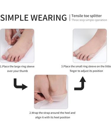 2 Pairs Toe Separator & Stretcher | Hallux Valgus Spreader & Toe Straightener - Align Your Toes for Comfort - Buy Online on GoSupps.com