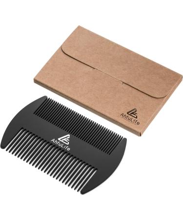 AhfuLife Metal Hair & Beard Comb - Credit Card Size Pocket Comb for Men - Anti-Static Stainless Steel Comb (Black) - Buy Online on GoSupps.com