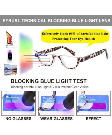 EYEURL Half Frame Reading Glasses for Women - 5 Pack Blue Light Blocking Rimless Computer Readers Anti UV Spring Hinges 2.0 Strength - Stylish & Functional Eyewear - Buy Online on GoSupps.com