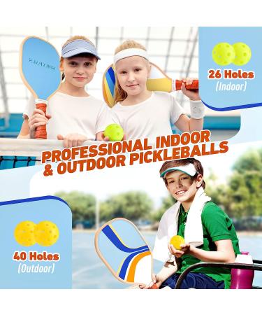 Sprypals Pickleball Paddles Set of 4  Premium Wood Pickleball Set of 4 with 4 Balls and 1 Carry Bag Pickleball Rackets with Ergonomic Cushion Grip for Beginner & Intermediate Gifts for Men Women Kids - Buy Online on GoSupps.com