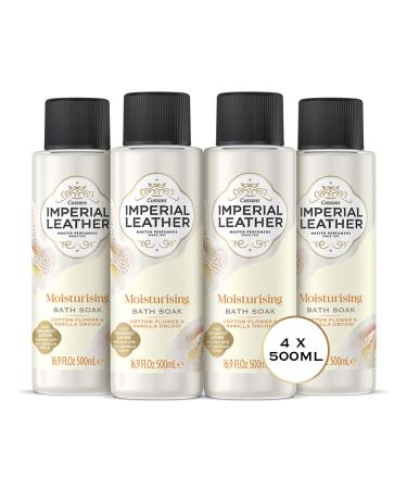 Imperial Leather Moisturising Bath Soak Cotton Flower & Vanilla Orchid Rich & Creamy Bubble Bath Gentle Body Skin Care Bulk Buy Pack of 4 x 500ml Cotton Flower and Vanilla Orchid 500 ml (Pack of 4)