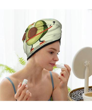 Cartoon Avocado Microfiber Hair Towel - Super Absorbent Coral Velvet Wrap for Long Curly & Thick Hair | Quick Drying Cap for Women - Buy Online on GoSupps.com