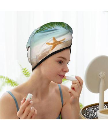 Hair Towel Wrap & Turban | Quick-Dry Beach Starfish Design | Perfect Hair Drying Solution - Buy Online on GoSupps.com