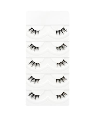 Vivis Half False Lashes 3D Faux Mink Corner Eyelashes Natural Fake Eye Fluffy Cross Reusable Makeup Extension 5 Pairs - B25