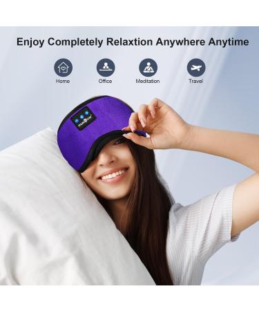 Bluetooth Sleep Headphones Eye Mask for Side Sleepers/Nap/Travel - 14 Hrs Playtime - Comfy & Ultra-Soft - Violet - Buy Online on GoSupps.com