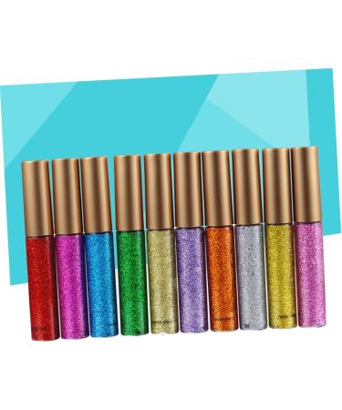 KALLORY 10pcs Liquid Eyeliner Glitter Eye Shadow Glitter Eyeliner Shiny Eyeshadow Liquid Eyeshadow Colorful - Buy Online on GoSupps.com