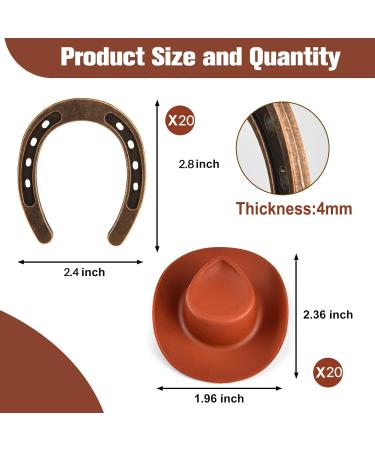 20/40 Set Good Lucky Horseshoe Mini Western Cowboy Hat Rustic Horseshoe Cowgirl Hat for Vintage Birthday Western Themed Party - Buy Online on GoSupps.com
