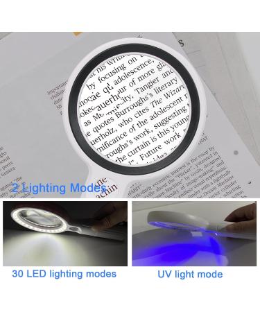Buy 5x 13x 20x Handheld Magnifying Glass with LED Light - Ideal for Seniors Children & Hobbies | International Shipping Available - Buy Online on GoSupps.com