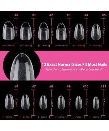 UNA GELLA 504pcs Short Almond Press on Nails - Full Cover Acrylic Oval Gel Nail Tips for DIY Nail Salon - 12 Sizes False Nails - Buy Online on GoSupps.com