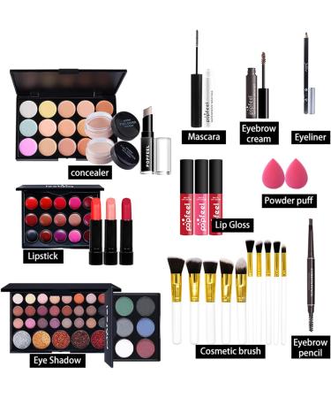 RoseFlower Professional Makeup Set - Premium Beauty Cosmetics Kit for Women/Girls - Includes Concealers, Eyeshadow Palette, Foundation, Lip Gloss, Blush, and Makeup Brush - Perfect Gift Box for Teenagers - Buy Online on GoSupps.com