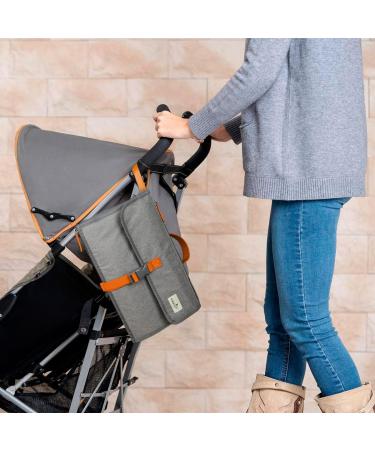 XL Portable Diaper Bag - Waterproof Foldable Baby Bag with 6 Compartments | Perfect Newborn Gift in Gray/Black - Buy Online on GoSupps.com