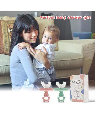 CUAIBB Toddler Toothbrush U Shaped for Kids 12 Months and Up - 360 Whole Mouth Baby Toothbrush - 2 Small Green Brushheads - Buy Online on GoSupps.com