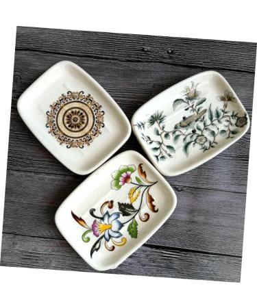 Amosfun 3pcs Ceramic Hand-painted Soap Dish Soap Holder Tank Storage Organizer Soap Container Soap Stand Soap Dishes for Bathroom Creative Soap Dish Bathroom Soap Dish White Ceramics Tray - Buy Online on GoSupps.com