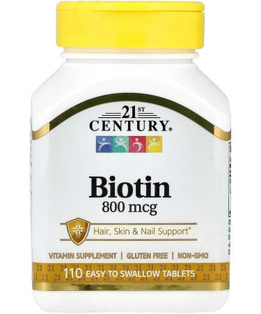 21st Century Biotin 800 mcg - 110 Tablets Pack of 2