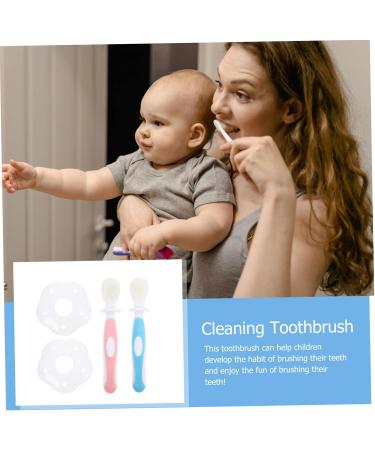 Buy Gatuida Silicone Toothbrushes for Kids - 2 Sets of Baby Bite Toys & Cleaning Brushes - Pink - Buy Online on GoSupps.com