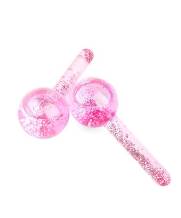 Zoe Ayla Ice Globes - 2 pcs Face Ice Roller for Relaxation Fine Line Reduction Tightening & Depuffing Skin - Travel-Sized Facial Massager for Tired Eyes with Sparkles - Buy Online on GoSupps.com