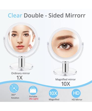 Fabuday Double-Sided 1X/10X Magnifying Makeup Mirror | Table Top Vanity Mirror | 6.25-inch Clear Transparent Design - Buy Online on GoSupps.com
