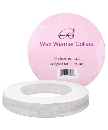 Beauticom (50 Pieces) Wax Warmer Universal Protective Collars Ring for 14oz Wax Can 50 Count (Pack of 1) Round Shape