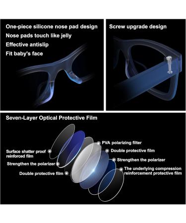 COCOSAND Baby Boys Girls Aviator Sunglasses with Strap Polarized Flexible Retro Pilot for Infants Toddler Age 0-24 Months X-Small (Age 0-2) Black (Tpe Soft Silicone) - Buy Online on GoSupps.com