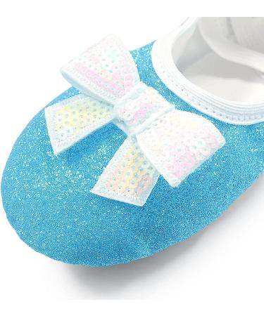 WYHDY Glitter Ballet Dance Shoes for Girls Toddler/Kid - Shiny Blue, Size 10.5 Narrow - Buy Online on GoSupps.com
