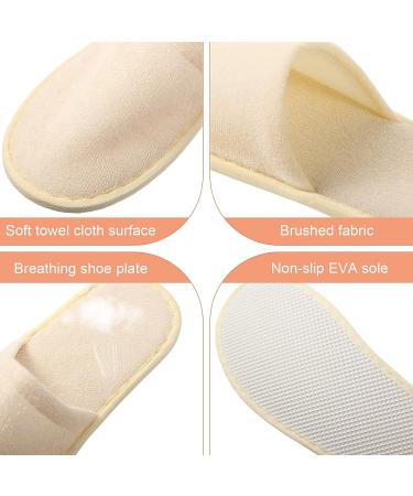 12 Pairs Non Slip Disposable Indoor Slippers - Closed Toe Bridesmaids Slippers for Guests - Hotel Interiors, Travel, Daily Home Use (Black/Gray/White/Beige) - Buy Online on GoSupps.com