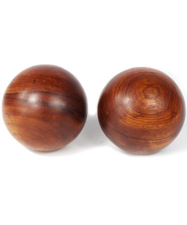 UOOOM Set of 2 Massage Wooden Balls for Hand Massage Health Care Ball (Diameter 60mm)