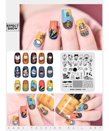 KADS Nail Art Stamping Plates Set Image Template Stencils Pattern with Stamping Plates Holder Case Organizer (TR012) - Buy Online on GoSupps.com