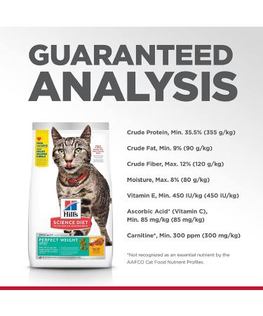 Hill's Science Diet Adult Perfect Weight Chicken Recipe Cat Food 7lb - Healthy Weight Management - Buy Online on GoSupps.com