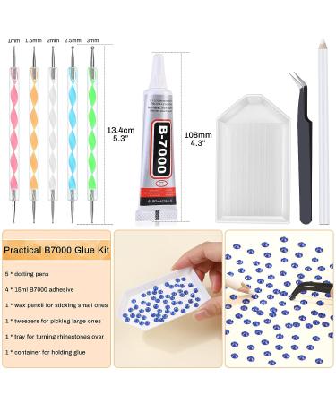 B7000 Clear Glue with Rhinestone Applicator Kit - 4 PCS 15 ML - Super Adhesive for Phone Repair, Jewelry, Nail Crafts - Precision Tip Stylus Pens Included - Buy Online on GoSupps.com
