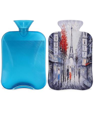 France Paris Eiffel Tower Heat bottle with cover 2 L maple leaf lovers PVC heat bottle for hand feet pain relief heating press and cold therapy