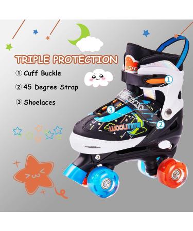 Woolitime Adjustable Roller Skates for Kids | Small Size (10C - 13C) | Light Up Wheels | Boys & Girls Toddler Roller Skates - Buy Online on GoSupps.com